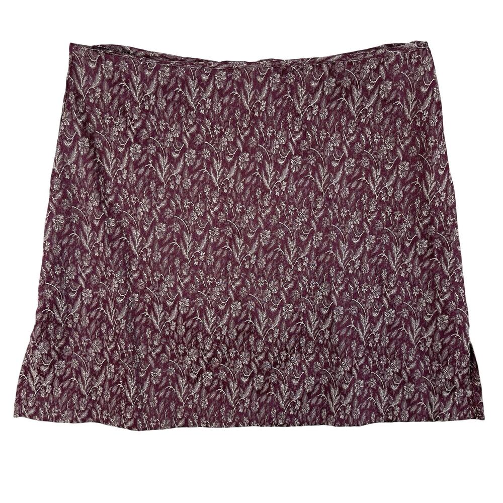 Vintage 90s Motique Floral Tapestry Skirt Size 31" Mauve Burgundy Charmed Buffy